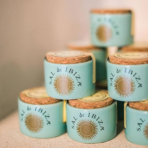 Miniatura 3 de Sal de Ibiza. Flor de Sel con Ajo Negro en Tarro de Cerámica con Cuchara. Edición Limitada Mar Blau. Bio. 140g (4.94oz)