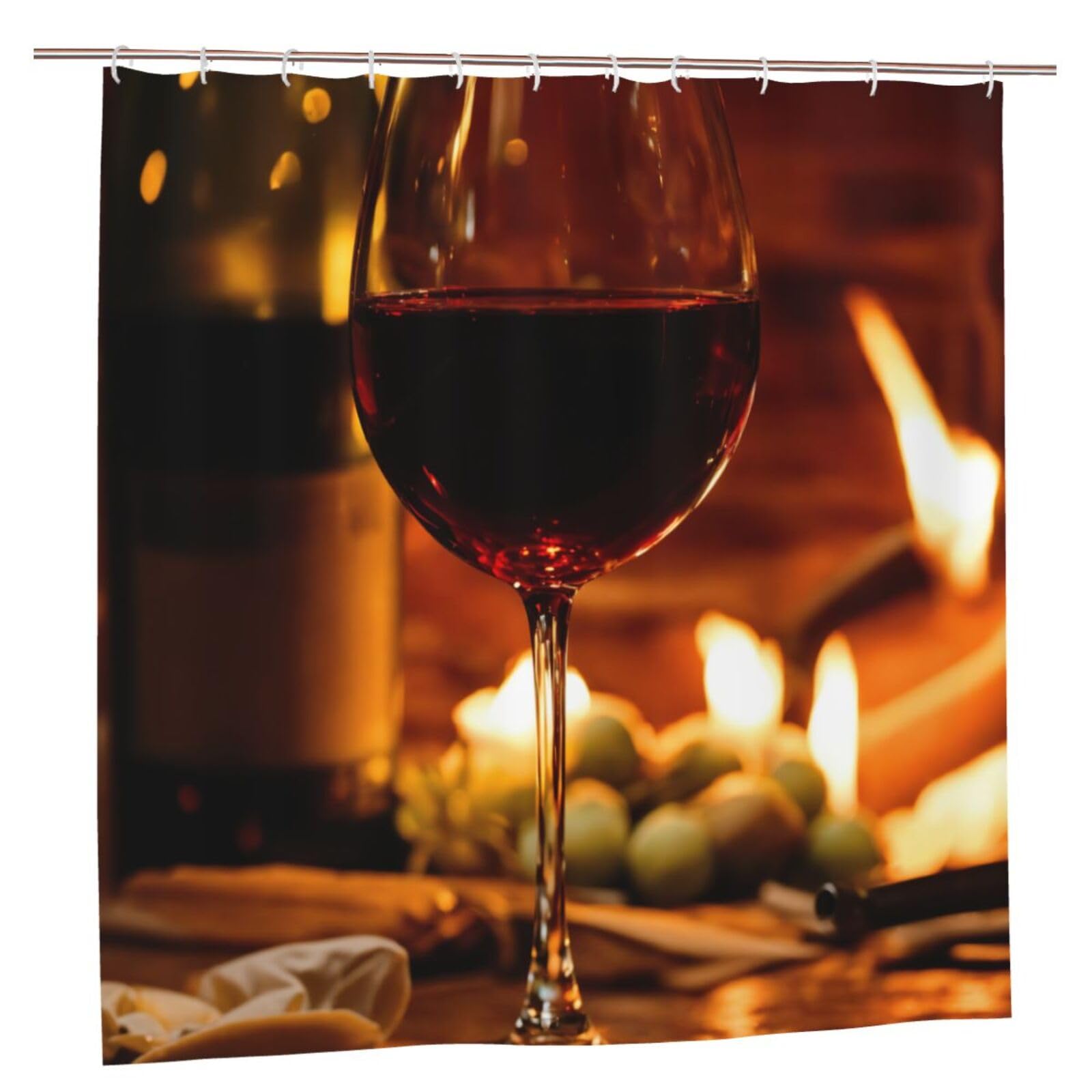 Rideau de douche en polyester de qualit&eacute; sup&eacute;rieure couleur vin rouge