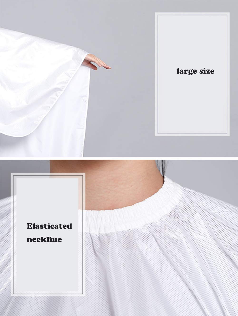 Aarschnittumhang Frisier Umhang,Friseurumhang, Haarschnitt-Tuch Friseur Schneiden, Salon Friseur Cape Verstellbaren Verschluss Professionelle Barber Kleid Geeignet Erwachsene, Weiß,3PCS