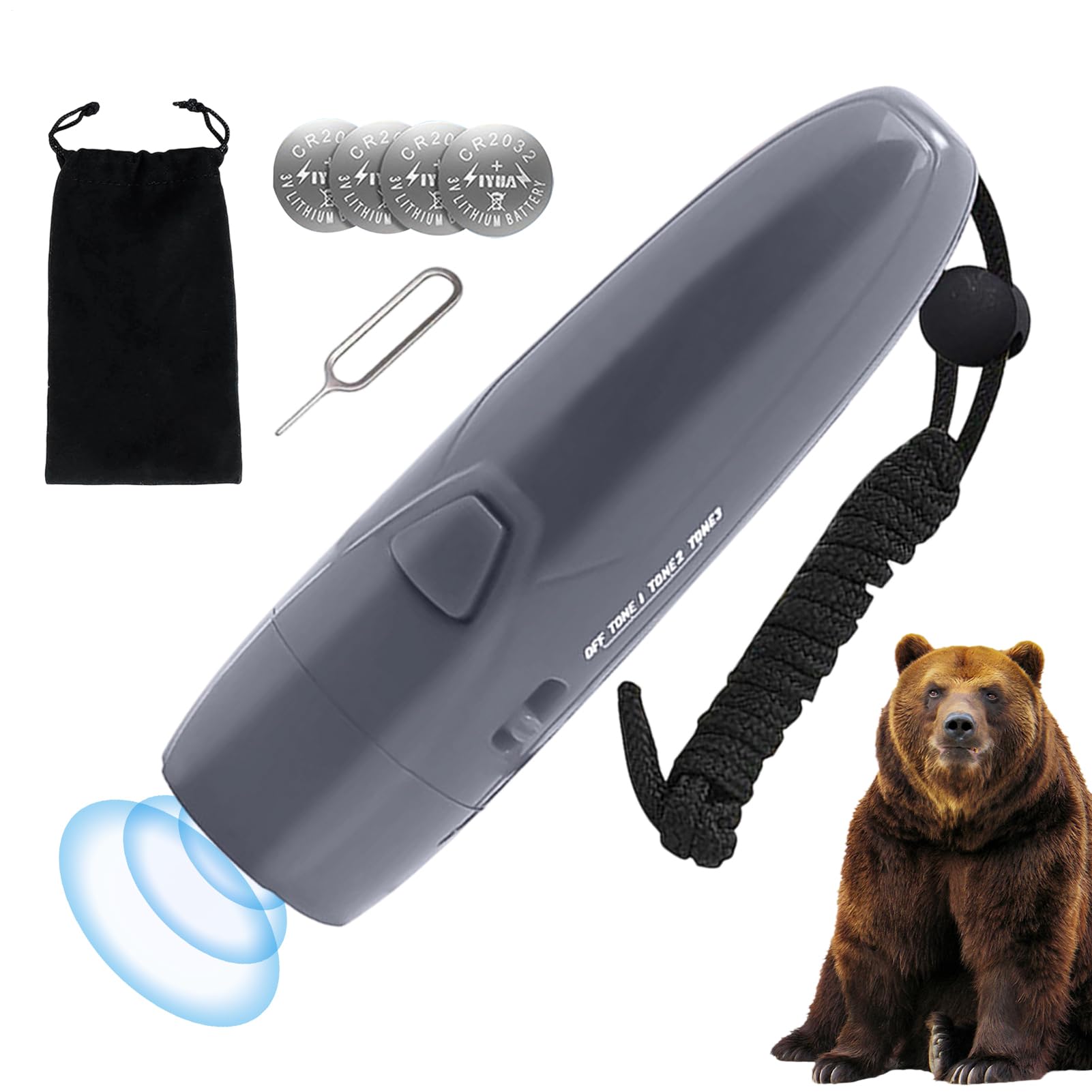 Corneta Para Osos - Alarma Eléctrica 125dB para Exteriores y Camping,Bocina Anti-Osos para Senderismo,para Excursionistas Pescadores Dueños de Perros Senderismo Camping Parques Nacionales