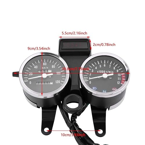 Miniatura 2 de KIMISS Medidor de velocímetro, motocicleta modificada accesorios velocímetro cuentakilómetros tacómetro para Suzuki GN125