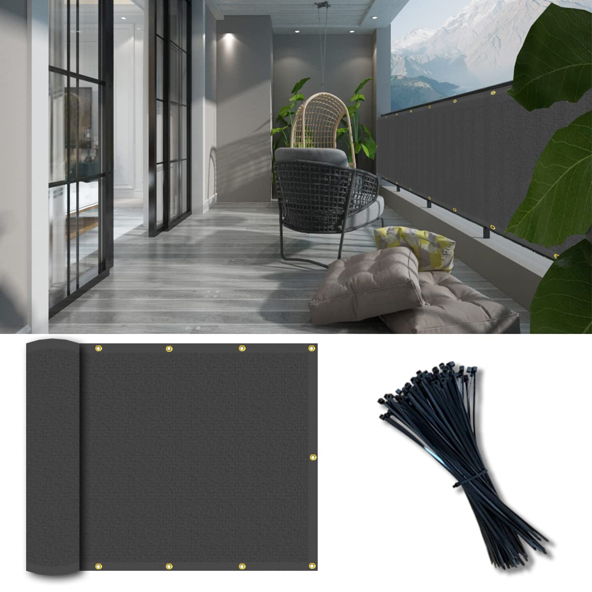 Buy Vocray 0.9X5M Balcony Privacy Screen Apartment, Balcony Cover for