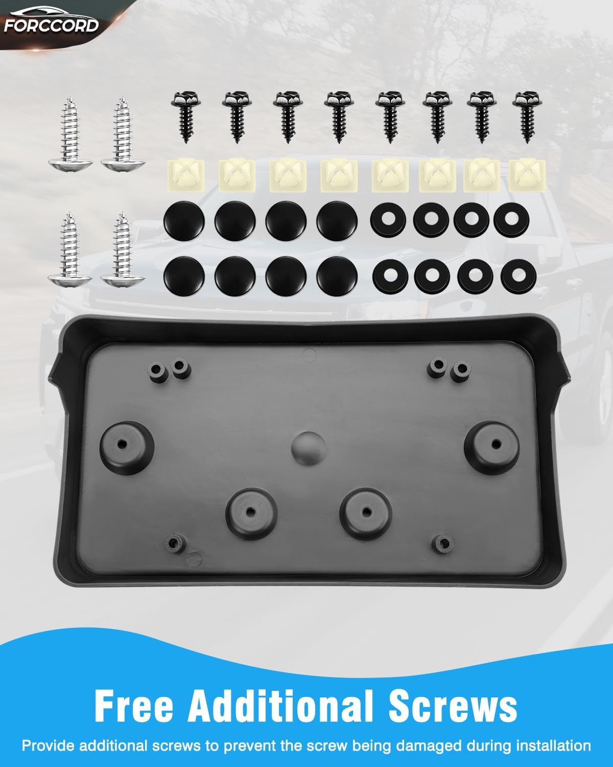 License Plate Bracket Silverado 1500 2019 2020 2021 2022 2023 2024 2025 2026 Front License Plate Frame Black Car Accessories Replacement 84428905 GM1068200
