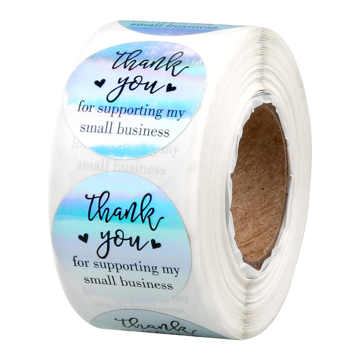 Luckious Multicolor 500Pcs Thank You Stickers - 2.5Cm Adhesive Holographic Rainbow Stickers, Express Gratitude For Supporting My Small Business, Ideal For Online Retailers, Boutiques, And Shops
