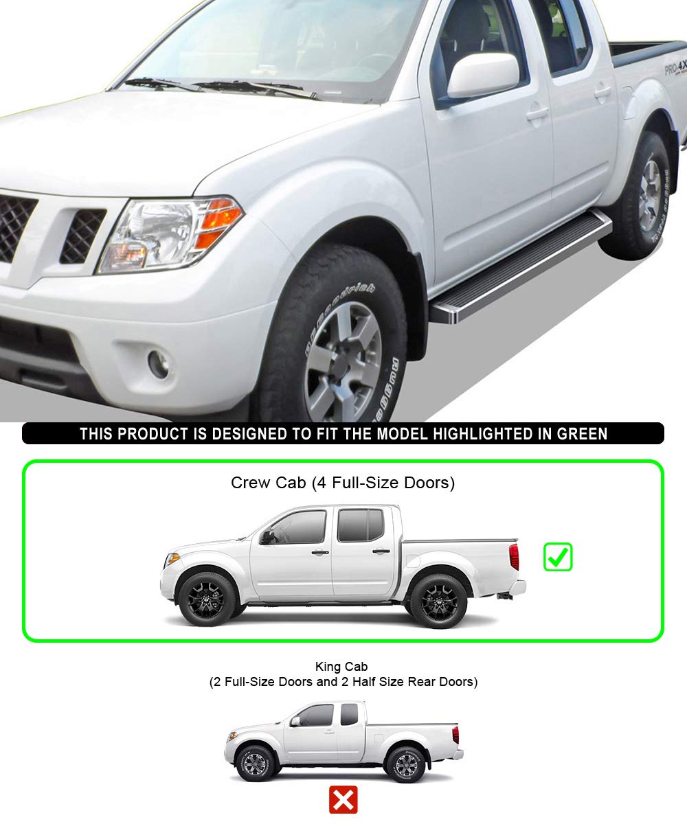 APS Premium 6in Running Boards Compatible with Nissan Frontier Crew Cab 05-25