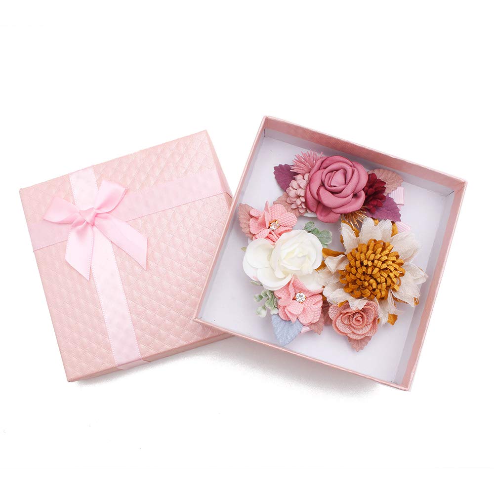 Flower Hair Clips Set-Cherrboll 3pcs Floral Hair Bow Accessories for Baby Girl Toddles Teen Gifts - Image 2