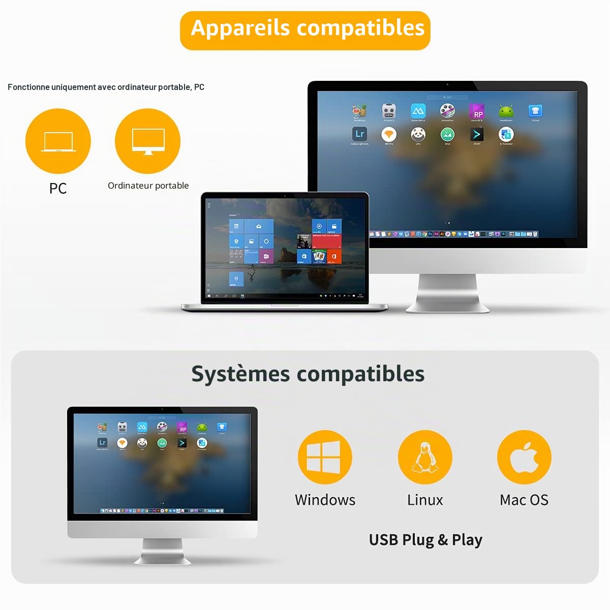 NetumScan Scanner de Codes-Barres Omnidirectionnel USB Mains Libres QR 2D pour Paiement Mobile Numérisation D'écran D'ordinateur PDF417, Data Matrix NS2055L