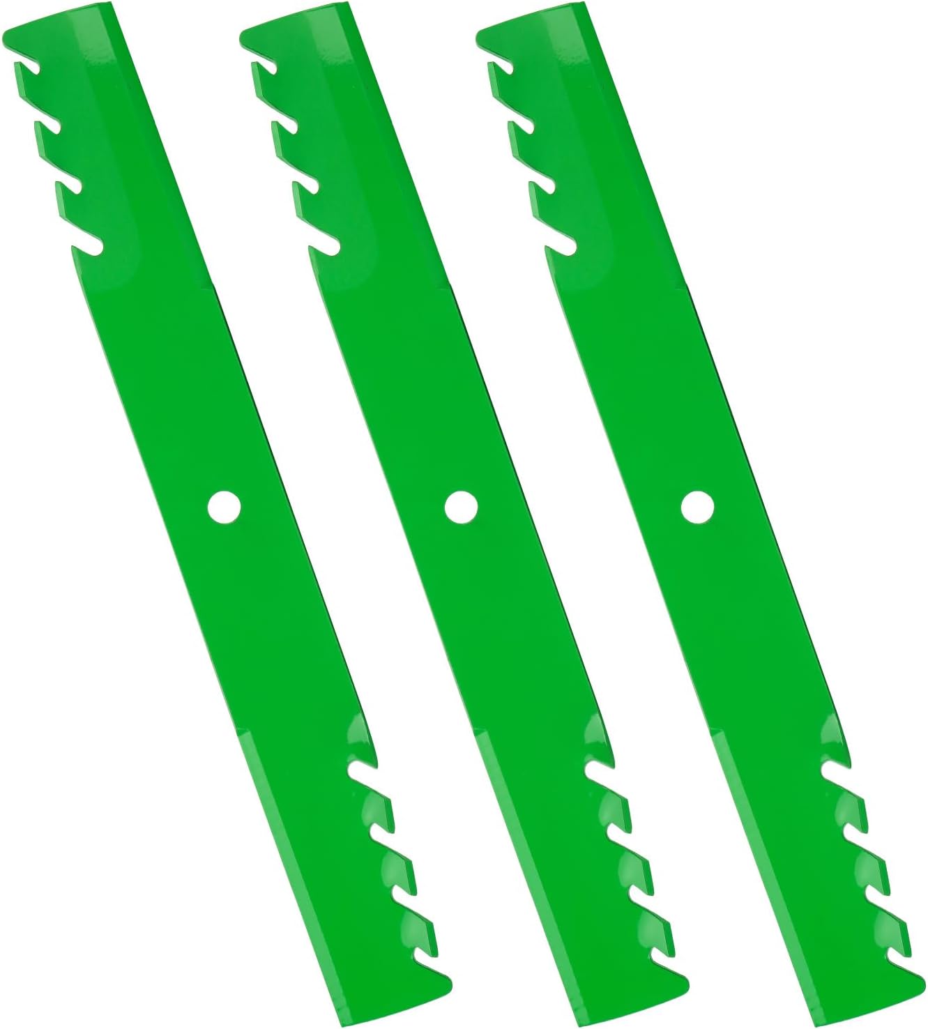 48111 5020842 61 Inch Blade for Ferris Scag Turf Tiger 61" Zero-Turn Mower for Husqvarna 5101755 5101755s 539101733 Circle Center Hole High Lift Toothed 2-in-1 Mower Deck Blade 3PCS