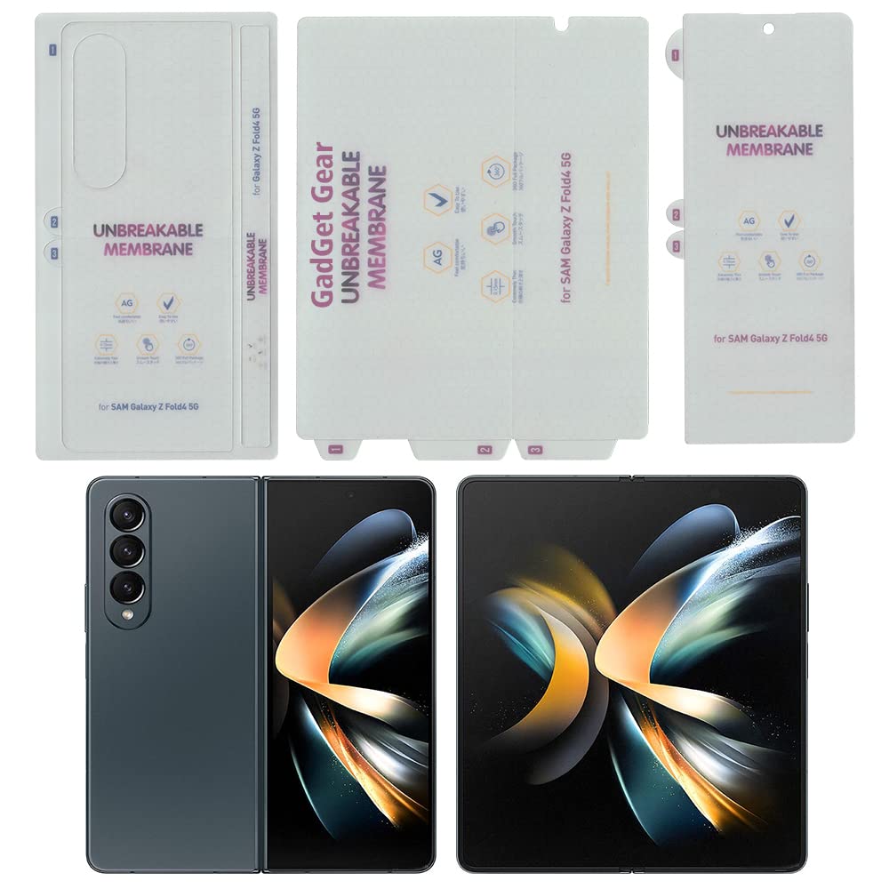 GADGET GEAR Matte Unbreakable Screen Protector Hydrogel Membrane Compatible with Samsung Galaxy Z Fold Covers Front Back and Main Screen With Edge to Edge Coverage and Easy Installation (Matte, Front & Back-fold 4) (B0C81576ZR) Amazon Price History, Amazon Price Tracker