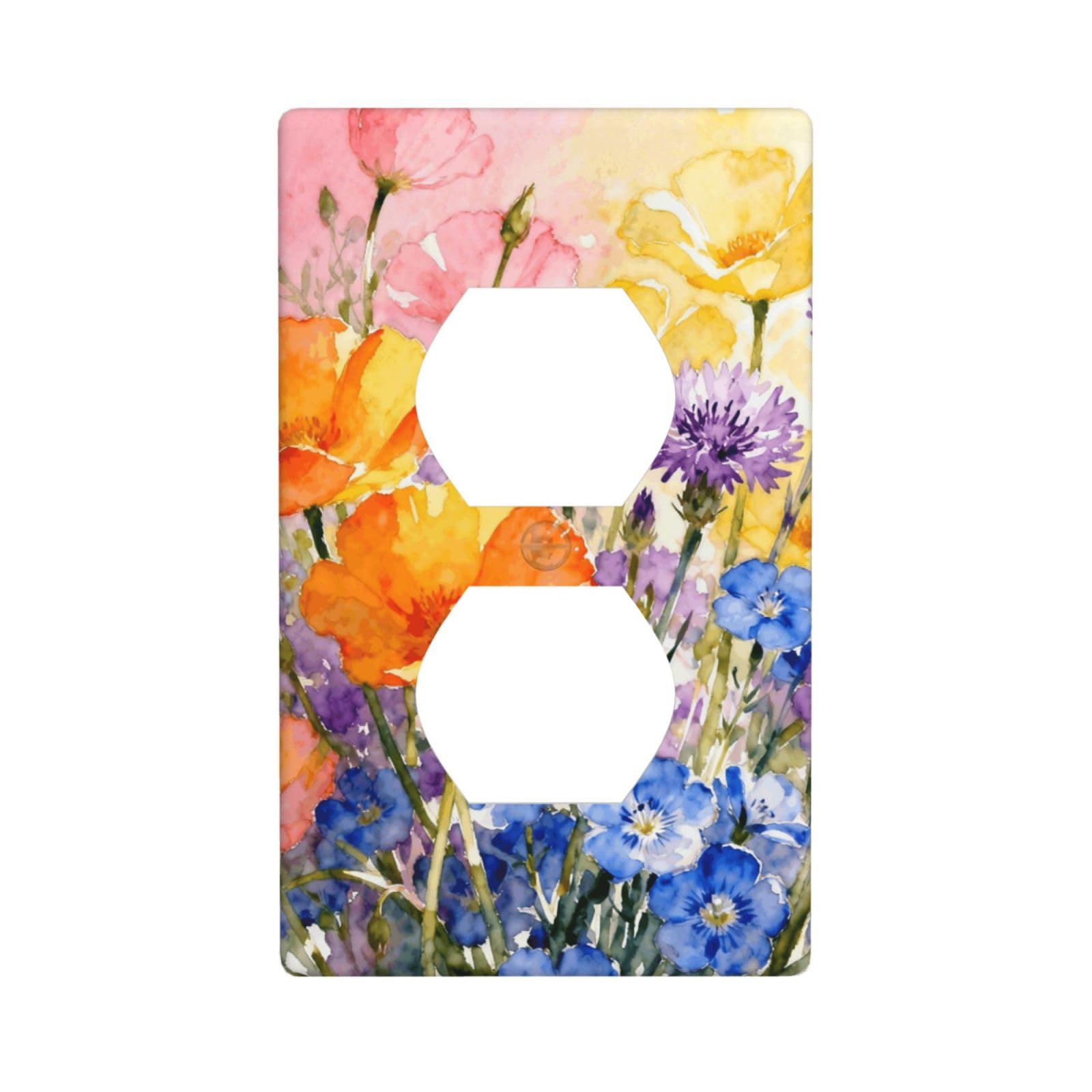 Dopamine Wildflowers Decorative Switch Plate Cover-Unbreakable Polycarbonate Wall Plate for Home Office, 1 Gang with Screws