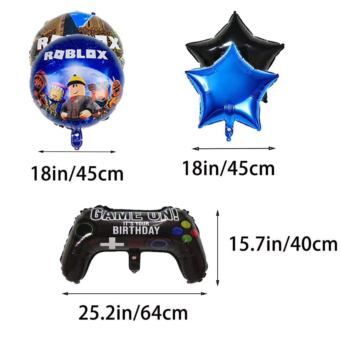 9 Pcs Game Theme Foil Balloons, Birthday Party Decorations Supplies