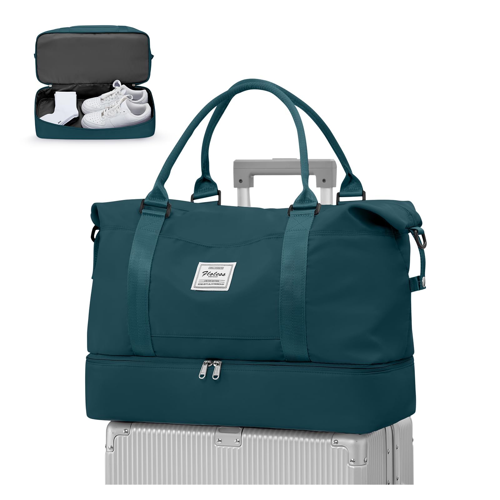 WEPLAN Handgepäck Tasche 45x36x20 Easyjet für Flugzeug Reisetasche Damen Handgepäck Ryanair 40x20x25 Tasche Weekender Bag Travel Bag Sporttasche mit Schuhfach Kliniktasche Schwimmtasche