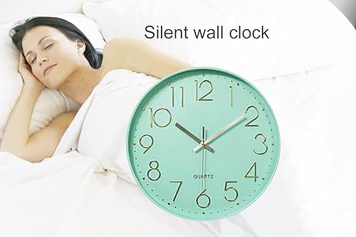 Miniatura 3 de Reloj de pared silencioso para dormitorio, relojes de 12 pulgadas para decoración de sala de estar, funciona con pilas, reloj moderno para el hogar