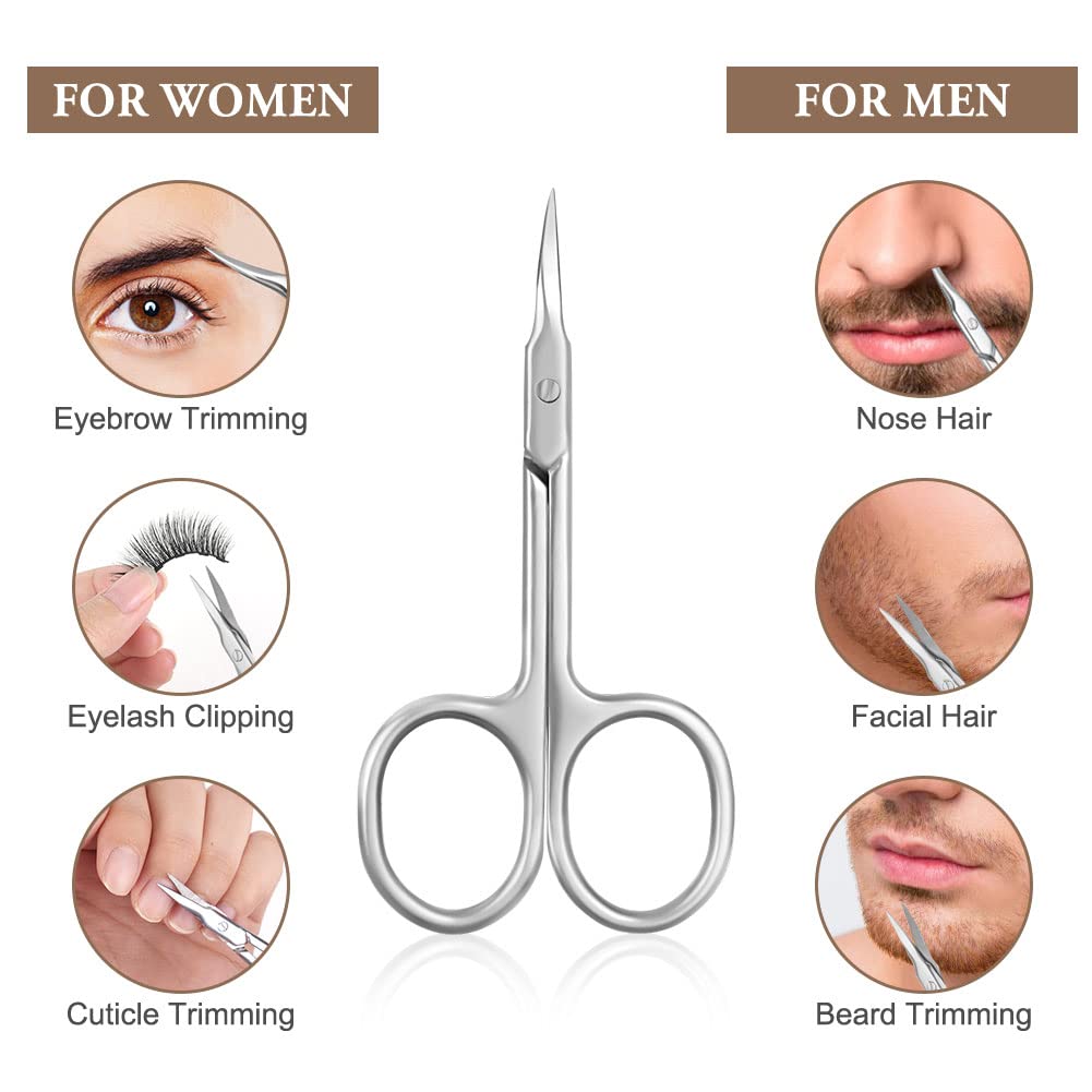 LOPHE Ciseaux à Cuticules Professionnels, à Ongles et Sourcils - Pour Pédicure, Manucure, Cils et Beauté (A)