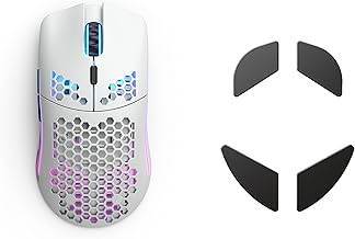 (Mouse + Ceramic Feet) Glorious Model O Wireless Gaming Mouse (Matte White) + Glorious G-Floats Polished Ceramic Mouse Feet for O/O- Mouse (Bundle)