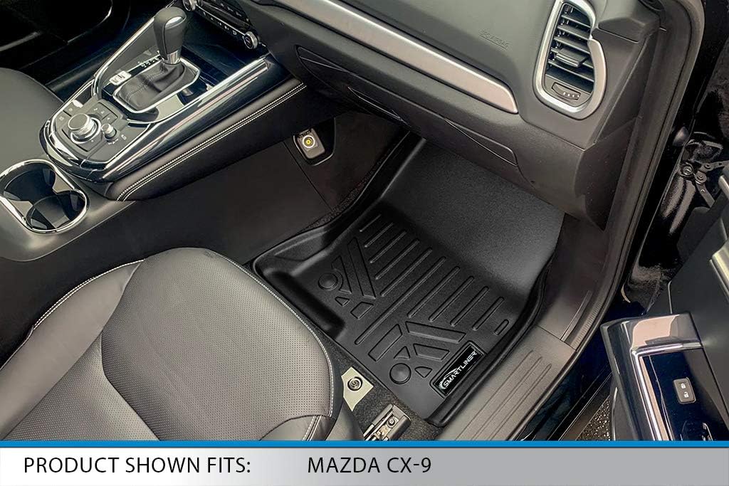 SMARTLINER Custom Fit Floor Mats 3 Rows & Cargo Liner Behind 2nd Row Set for 2016-2023 Mazda CX9 - Image 3