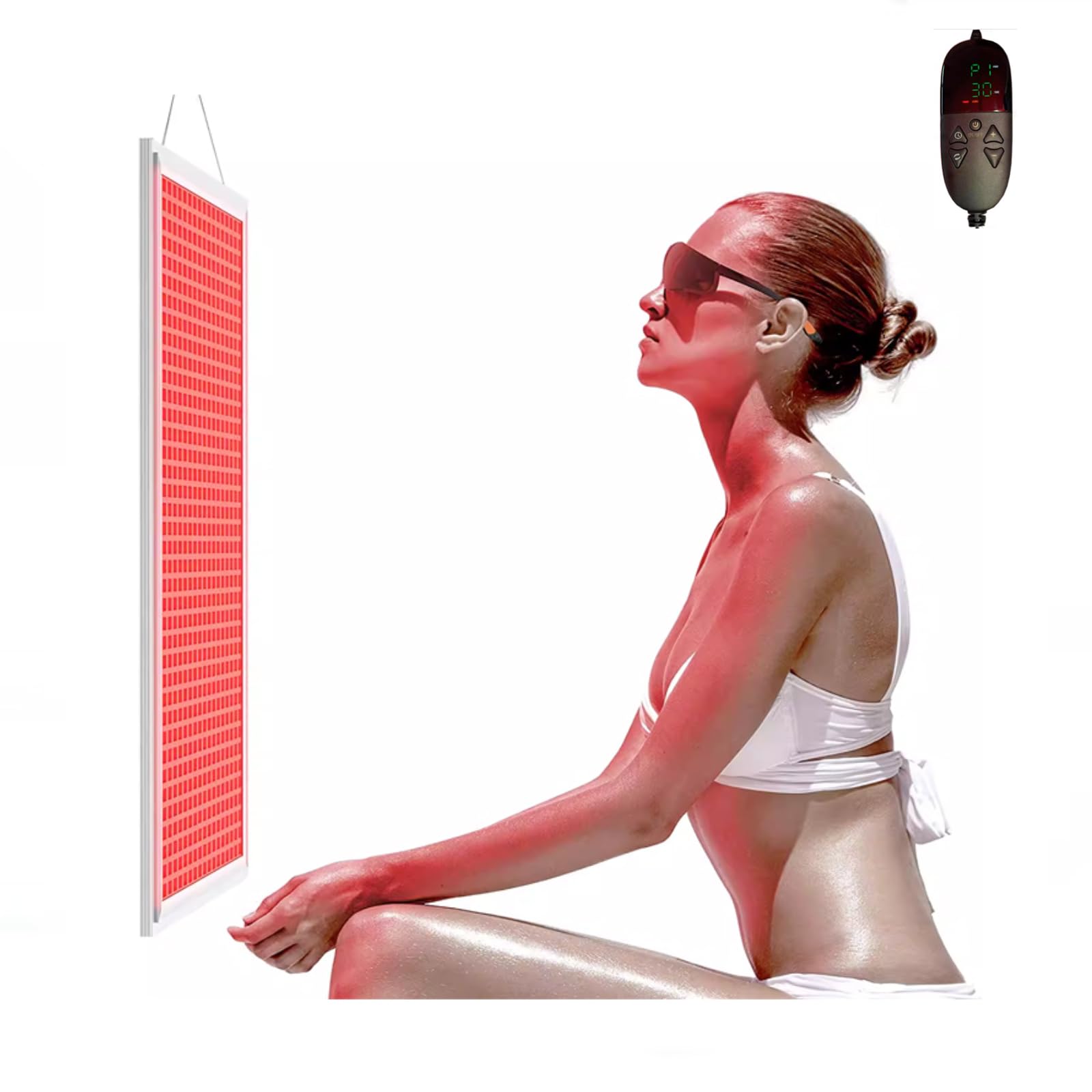 Thérapie par lumière rouge, lampe chauffante infrarouge proche 660 nm et 850 nm pour le visage, le dos, le cou, les épaules, le corps, la taille, le soulagement de la douleur et l'anti-âge, 646 LED