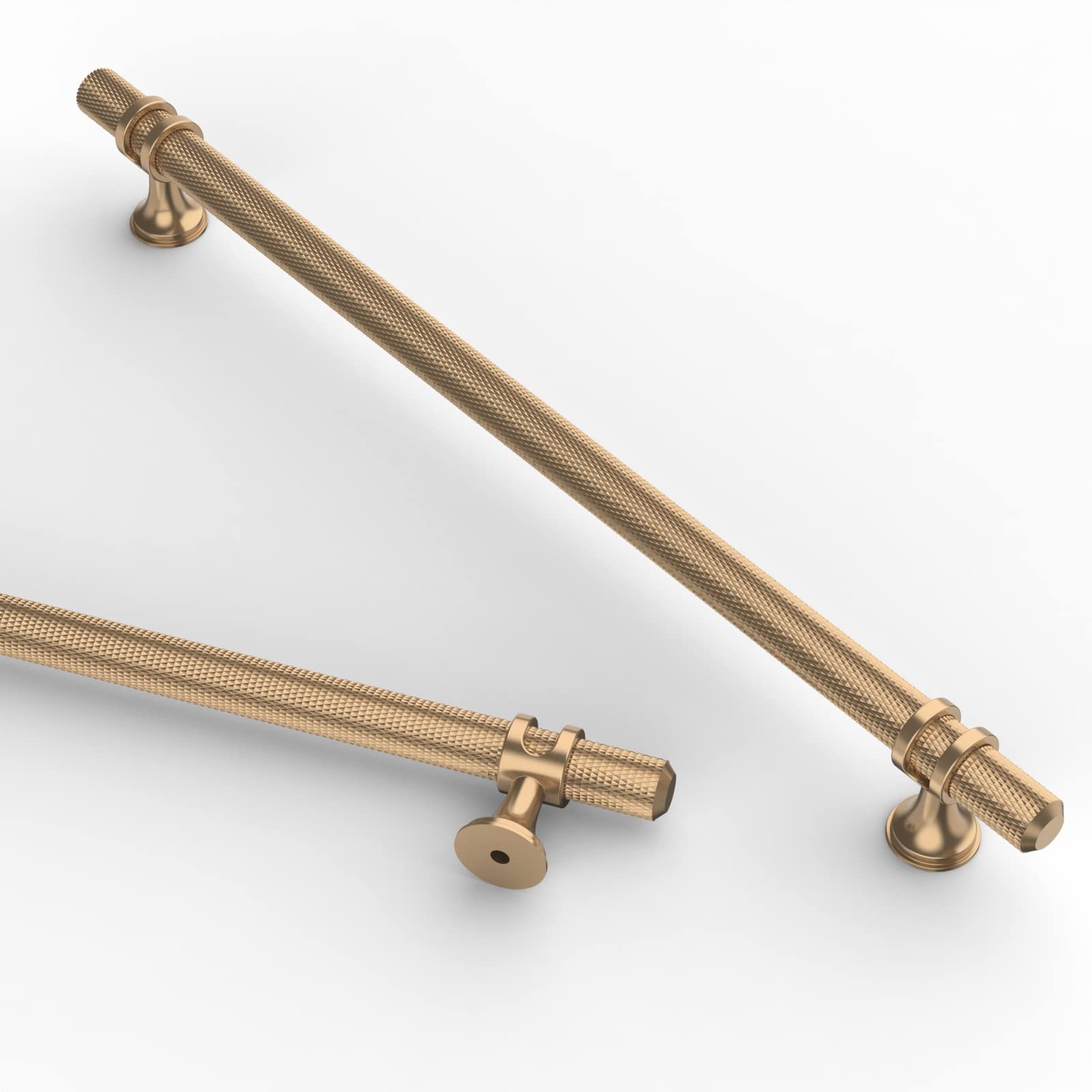 Asidrama 6 Pack 10 Inch(254mm) Knurled Champagne Bronze Kitchen Cabinet Handles, Cabinet Pulls Kitchen Cabinet Hardware Cupboard Handles Drawer Pulls