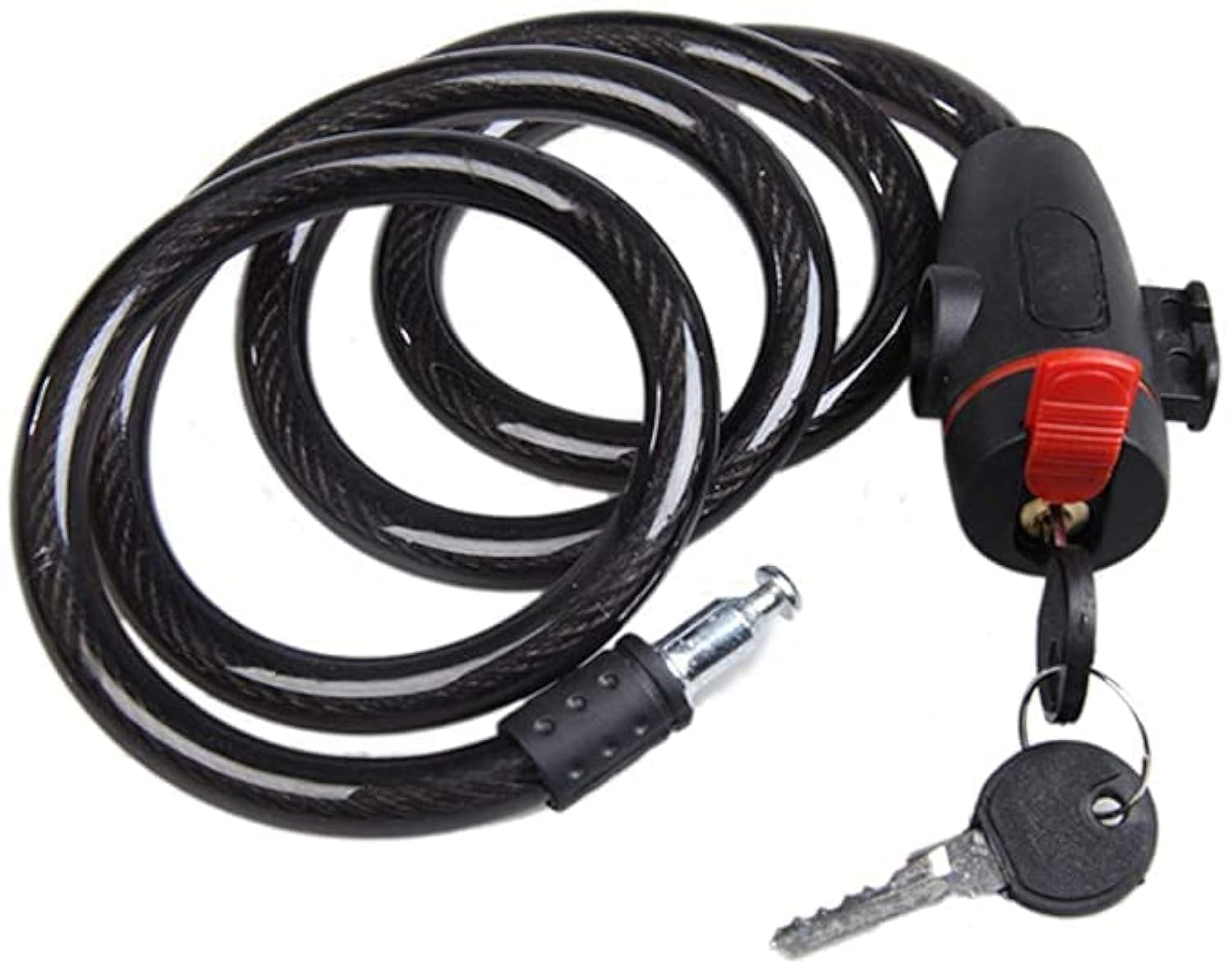 Bicycle Lock Cable, Bicycle Lock Cable Lock, Screw Security Key, Security Anti Theft Bicycle Chain, Portable Protection Car Lock with Waterproof Dust Cover for Bicycles, Motorcycles, Doors, Fences