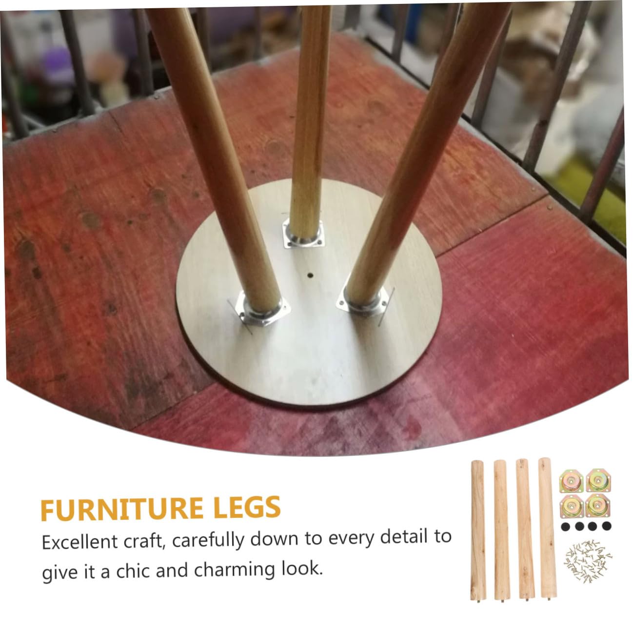 jojofuny Patas de Madera para Muebles, 4 Juegos de Patas de Sofá