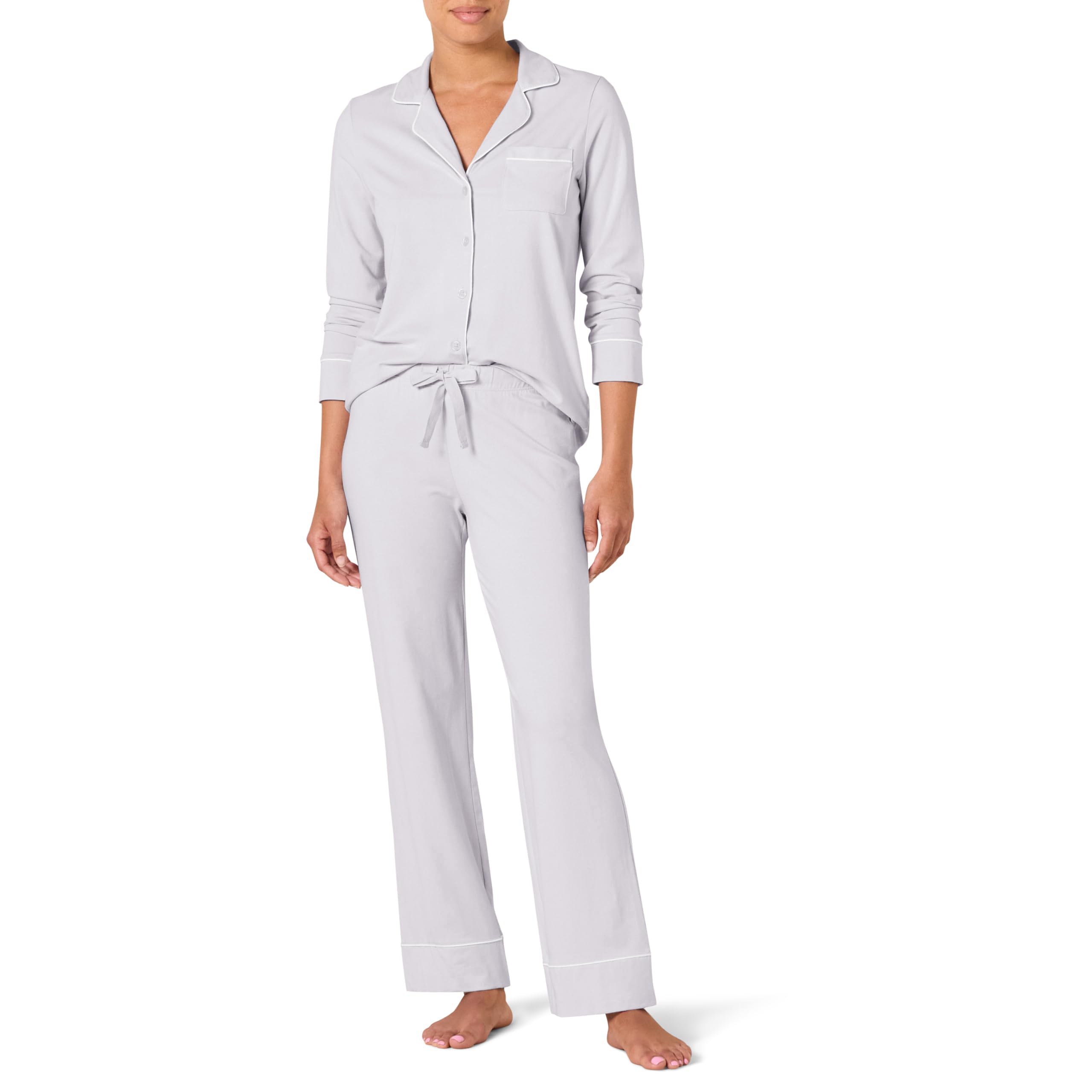 Amazon Essentials Women's Long Sleeve Cotton Modal Pajama Set, Loungewear with Full-Length Bottom XX-Large Lilac