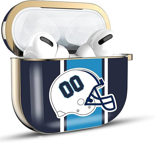 Miniatura 5 de Funda de casco de fútbol con nombre y número personalizado para AirPods Pro de 3 generación Pro 2 2019 2021 2022 funda protectora para AirPods con