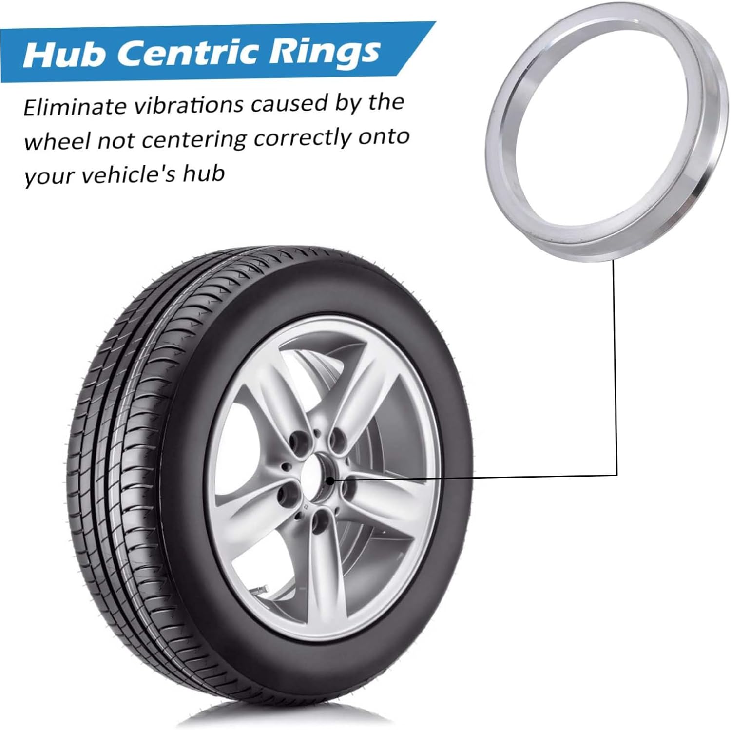 4pcs Hub Centric Rings Lightweight Aluminum Alloy Wheel Hub Rings for Secure Vehicle Wheel Alignment and Fitment for Car Modifications