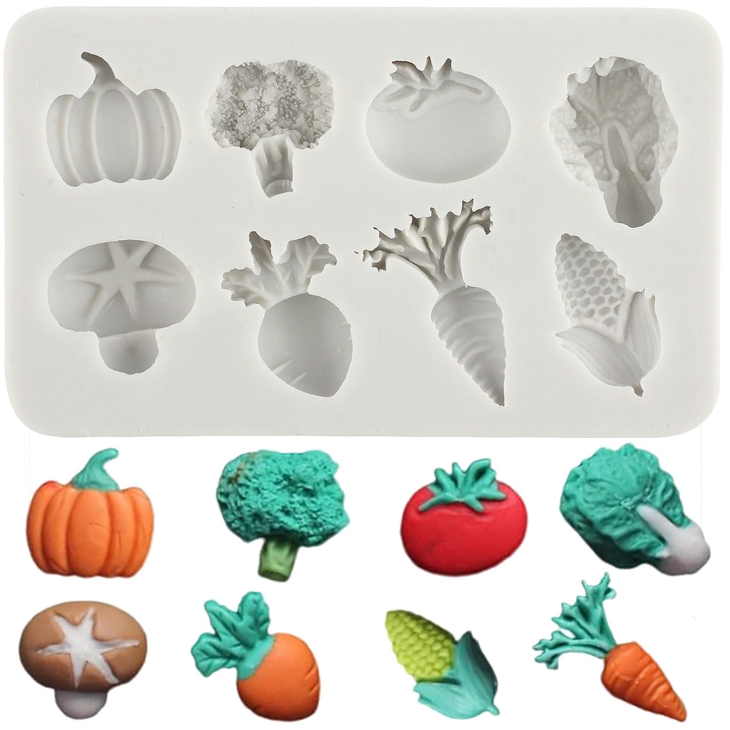 MINFEIDMS Vegetable Fondant Mould Carrot Tomato Cauliflower Silicone Moulds
