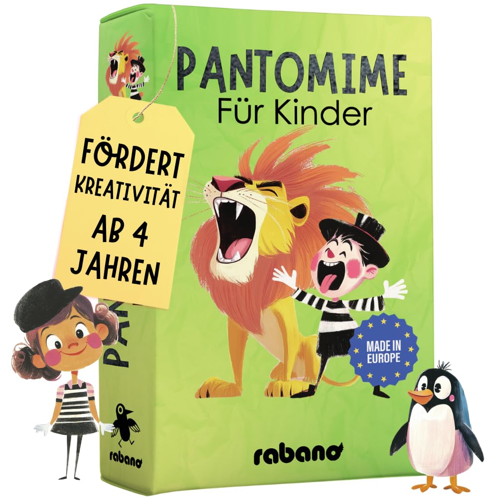 Rabano Art Pantomime für Kinder I Lernspiel & Geschenk für Mädchen und Junge I Spiele ab 4, 5, 6, 7, 8, 9 Jahre I Ostergeschenke Kinder I Outdoor Spiel