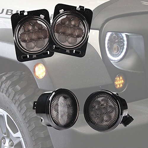 fumée objectif Jaune éclairage LED avant de remplacement Tour Signal et Fender Side Marker Light Assembly