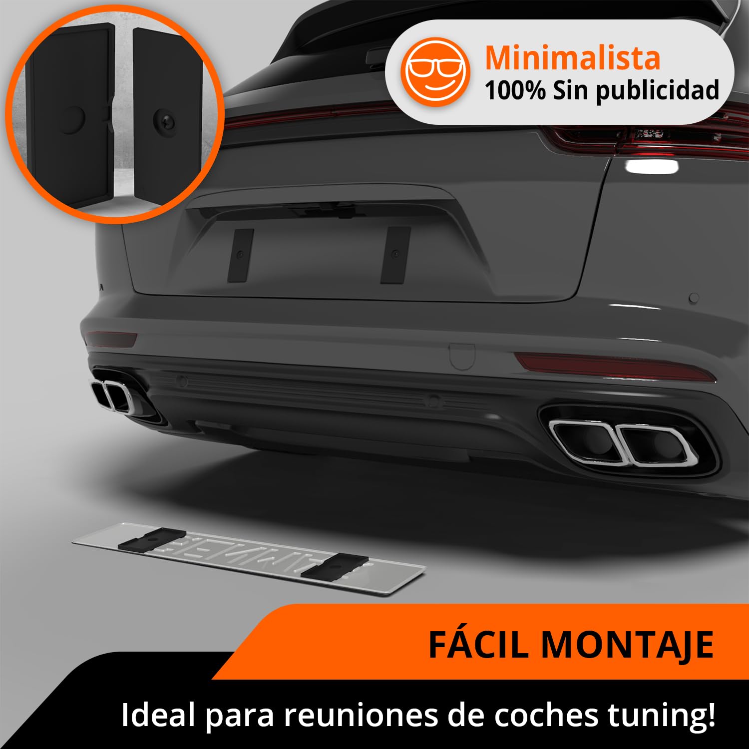 GENMAG® 1x Portamatriculas Coche Magnetico [Super Fuerte & Universal] Soporte Matricula Coche con Iman | Porta Matriculas para Coches Imantado | Imanes para Porta Matricula | para Coches y Remolques