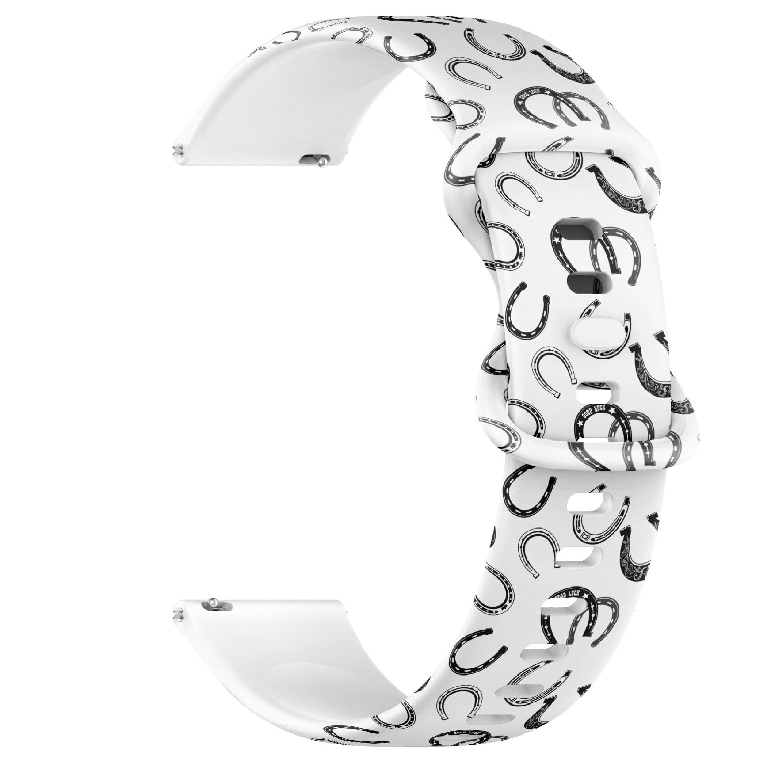 Compatible with Garmin Forerunner 245/245 Music, Forerunner 645/645 Music, Forerunner 55, 20 mm Replacement Sport Watch Band (Horse Shoe Icon) Silicone Soft Strap Bracelet