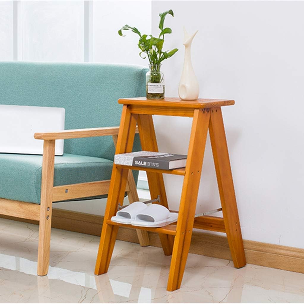 Home Step Stools,Step Stool | Stair Chair Seats | Portable Flower Rack | 3-Step Ladder Chair | Multifunctional Folding Chair | Fold up Library/Kitchen/Office Steps,B,C