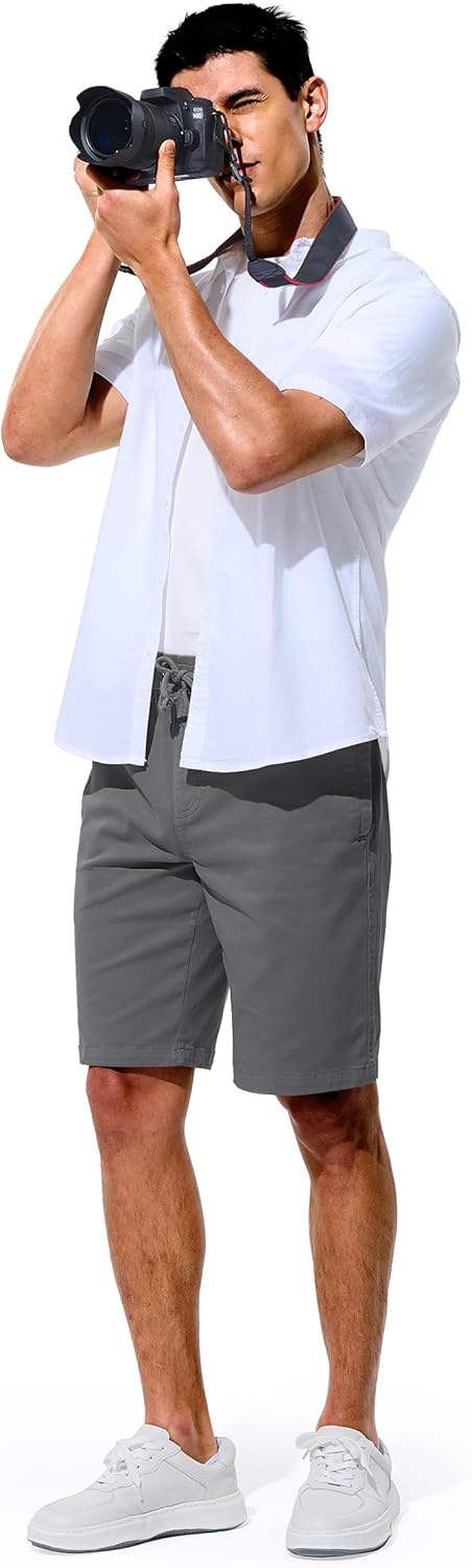 Mens Shorts Casual Shorts Cotton Drawstring Summer Beach Stretch Twill Chino Golf Shorts - Image 6