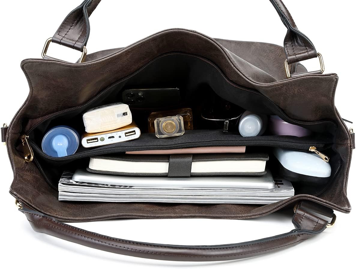 Women Tote Bag Handbags PU Leather Fashion Hobo Shoulder Bags with Adjustable Shoulder Strap - Image 4