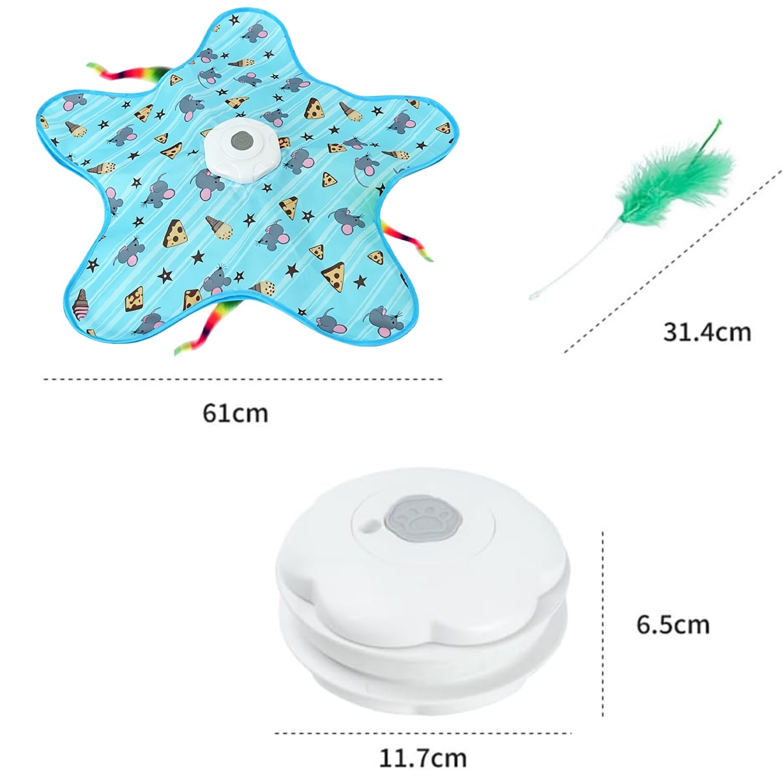 Tappeto Interattivo Gatto, Giochi per Gatti, Giocattolo Intelligente Interattivo per Gatti con molle Rimovibili, Ricaricabile Giocattolo interattivo per gatti interni (Color 2)
