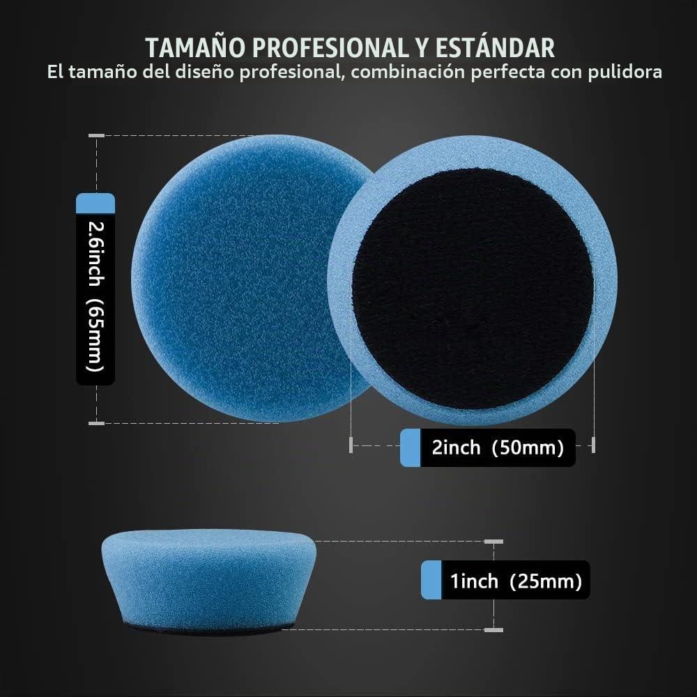 SPTA esponja de cera para pulir el coche, almohadillas de pulido planas de 6 pulgadas (150 mm)