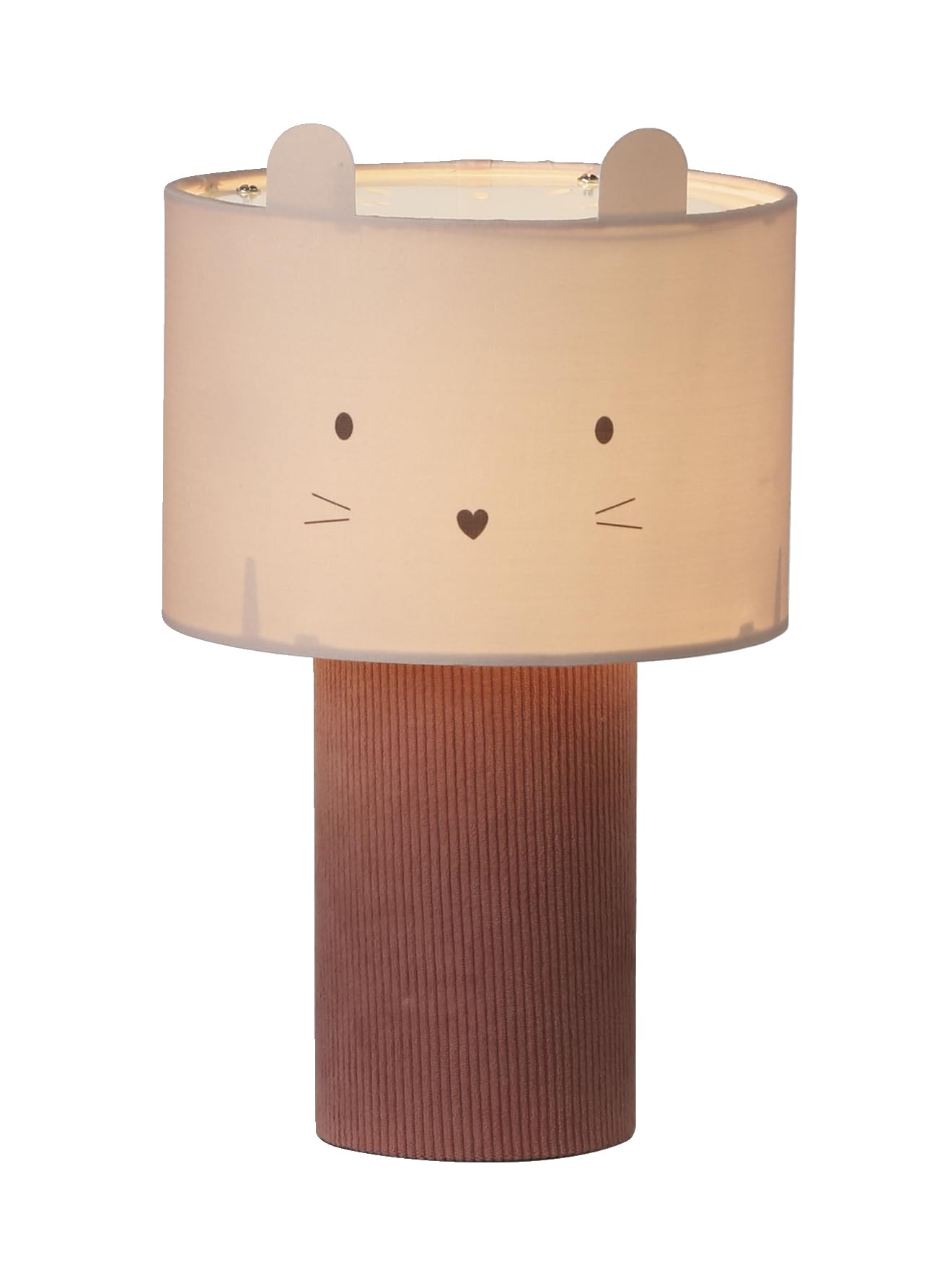 VERTBAUDET Lampe à poser tête d'animal et pied en velours rose TU