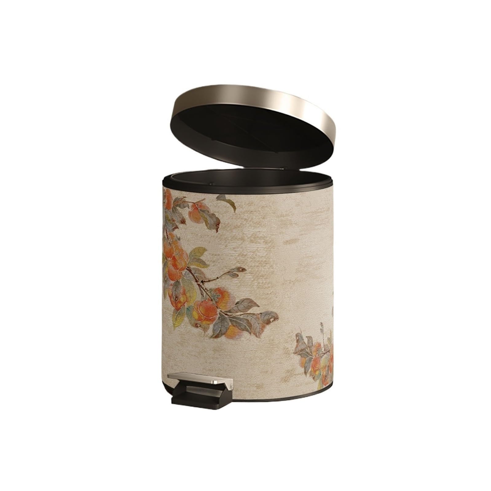 Z4T8M2K6G5 Waste Bin Chinese-style Household Trash Can with Lid, Reusable Decorative Stylish Paper Basket Office Bins Trash Can