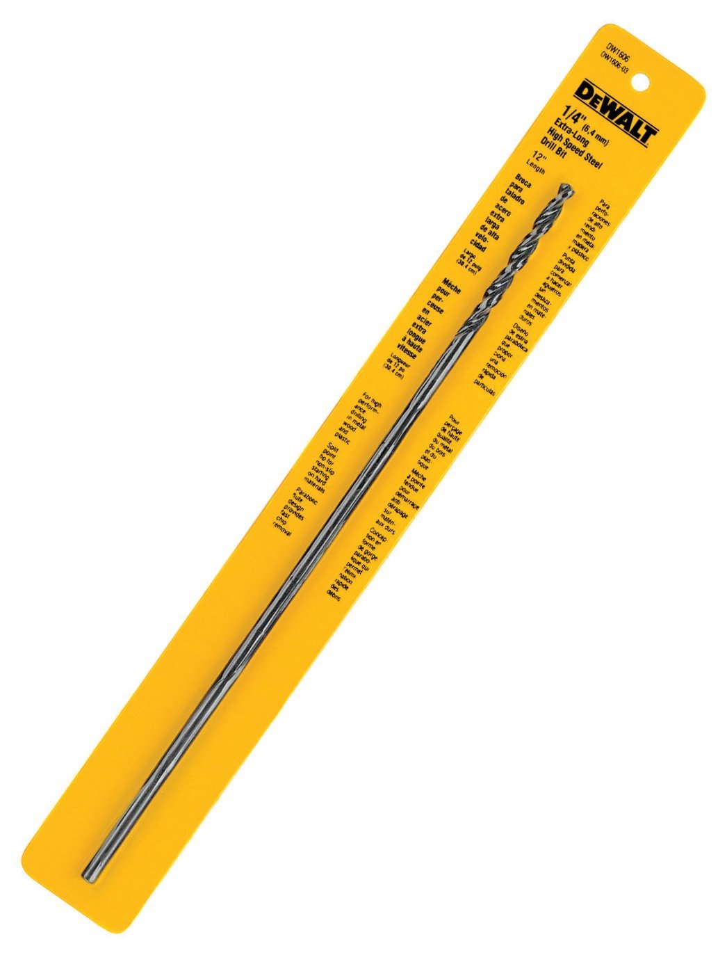 DW1606 1/4-Inch by 12-Inch Extra Long Black Oxide Drill Bit