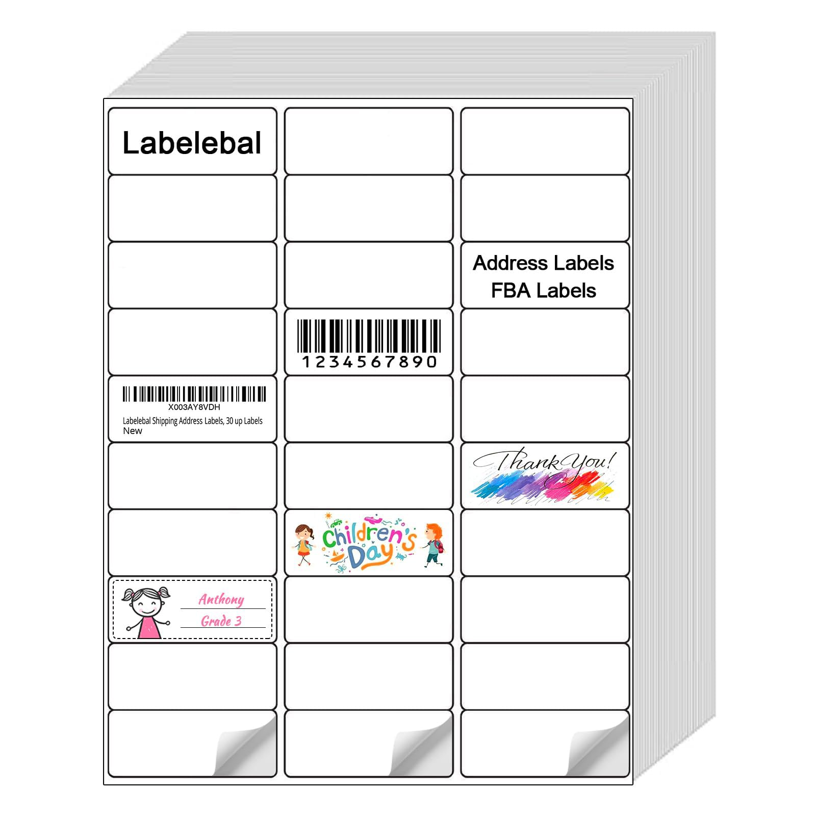 Sponsored Ad – Azonee Shipping Address Mailing Labels 30-UP White Shipping Labels for Inkjet or Laser Printer Labels White Blank Sticker Name Tags Printable Address Labels 30 Per Page 3000 Labels 100Sheets