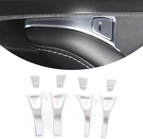 Miniatura 1 de ABS para Tesla Model 3Y 2017 2018 2019 2020 2021 2022 2023 botón de bloqueo de puerta de coche adhesivo decorativo marco, cerradura interior