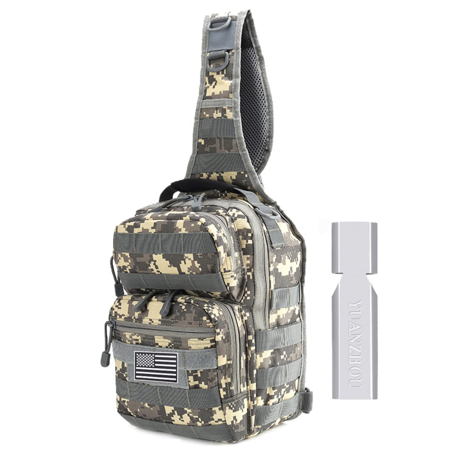 YUANZHOU Borsa a Tracolla Tattica Borsa a Tracolla a Tracolla Zaino Militare tattico Borsa a Tracolla Tattica edc Borsa a Tracolla Tattica per Esterni,ACU