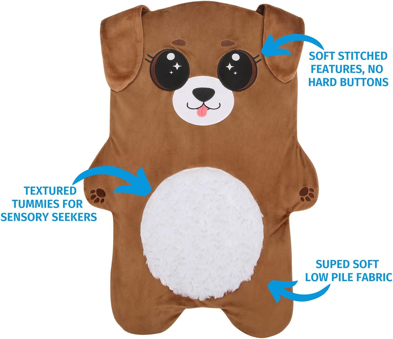 Weighted Lap Pad Animal for Kids - 5 lbs or Custom Weight up to 20lbs - 23.5x16in - Washable Weighted Lap Blanket for Kids Adults School Sleep Pal Dog - 5 LB