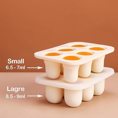 Miniatura 2 de Moldes para paletas de leche materna (2 tamaños), bandeja de silicona para dentición para el congelador de alimentos para bebés, forma de chupete,