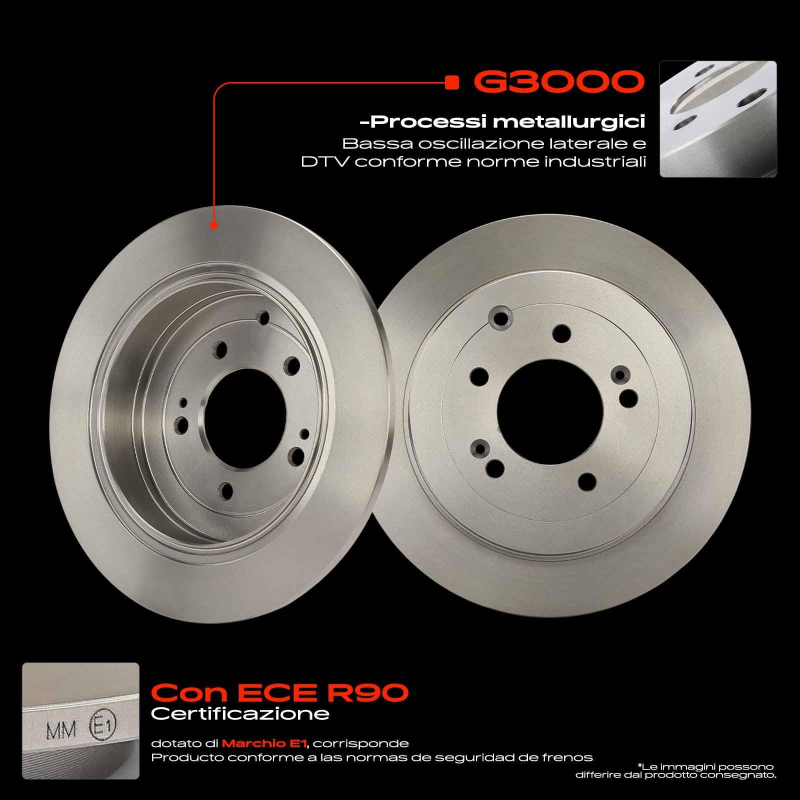 Frankberg 2 dischi freno + 4 pastiglie freno posteriori 583020ZA00 | Compatibile con: iX35 EL ELH LM,Sportage QL QLE,Tucson TL TLE