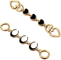 Vista 20 de 2 unidades extensoras de bolsa de cadena de corazón y luna, extensores de correa para bolso, cadena de oro, correa de repuesto para monedero