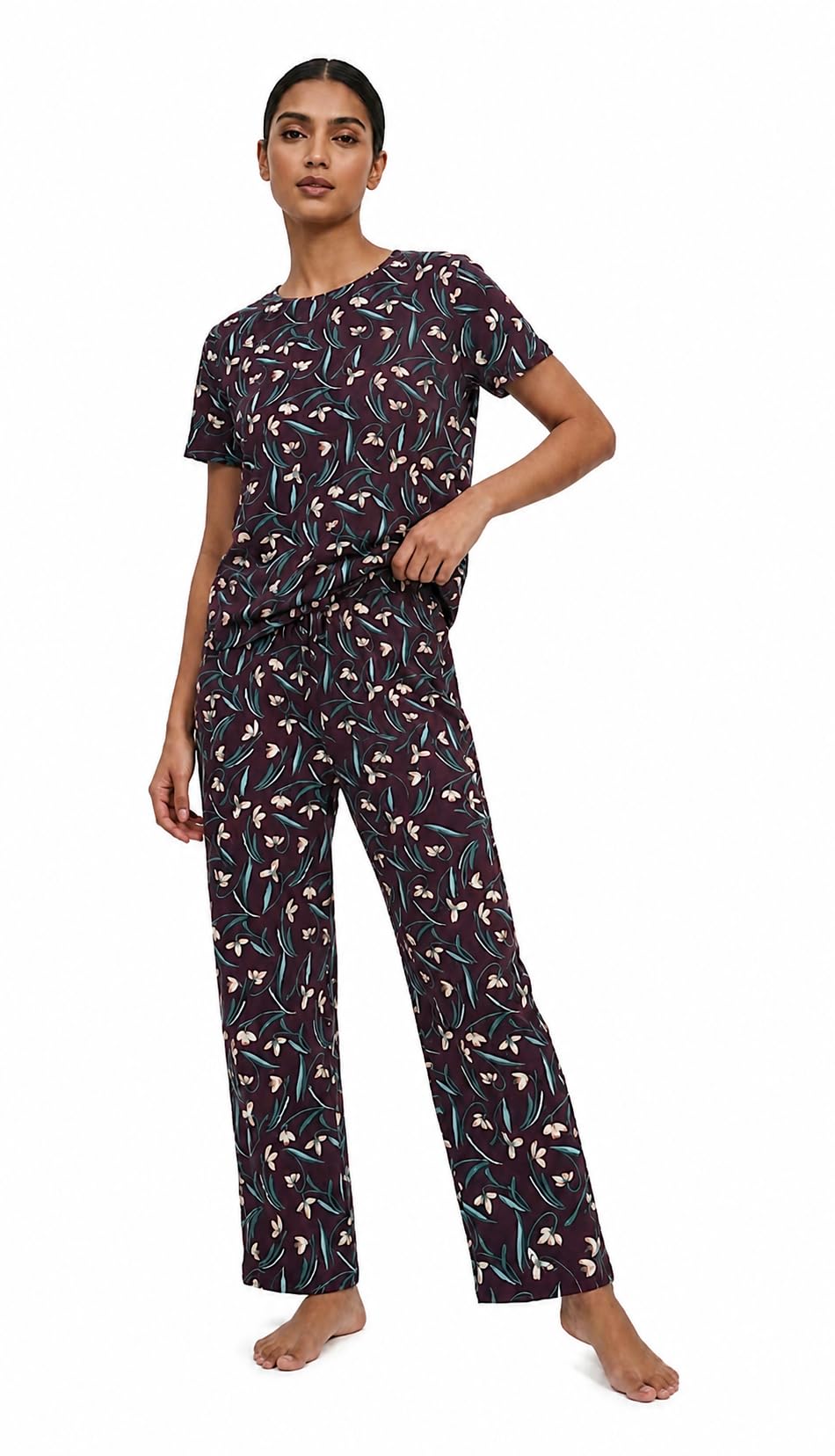 WOMEN BREATHABLE COTTON CO-ORD SET AND LOUNGE WEAR MADE OF SOFT COTTON FAB-image-20