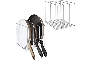 mDesign Closet Sheet Pan Organizers for Kitchen Cabinet - Metal Wire Rack...