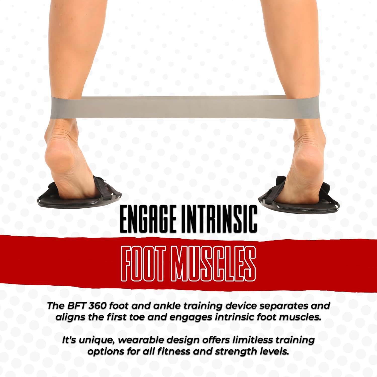 Barefoot Trainer Exercise Device - Balance Pods for Plantar Fasciitis and Ankle Sprains - One Large and One Small Balance Pod - 3 Mini Resistance Bands with Progressive Resistance - Black